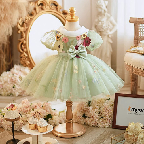 GIRL'S FIRST BIRTHDAY DRESS FOR SPRING, Kindergarten Children's Dress, Performance Costume, Fashion Show Dress, Princess Skirt