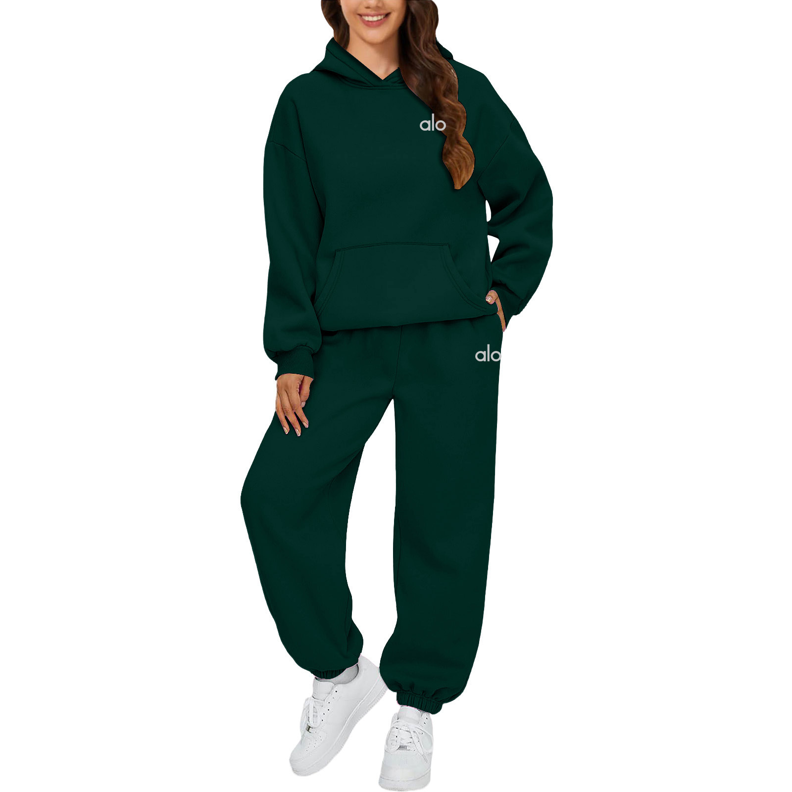 2025 Amazon Hot-Selling Women's Cross-Border Autumn and Winter Hooded Sweatshirt Suit Casual Fashion Pants Aio Two-Piece Set