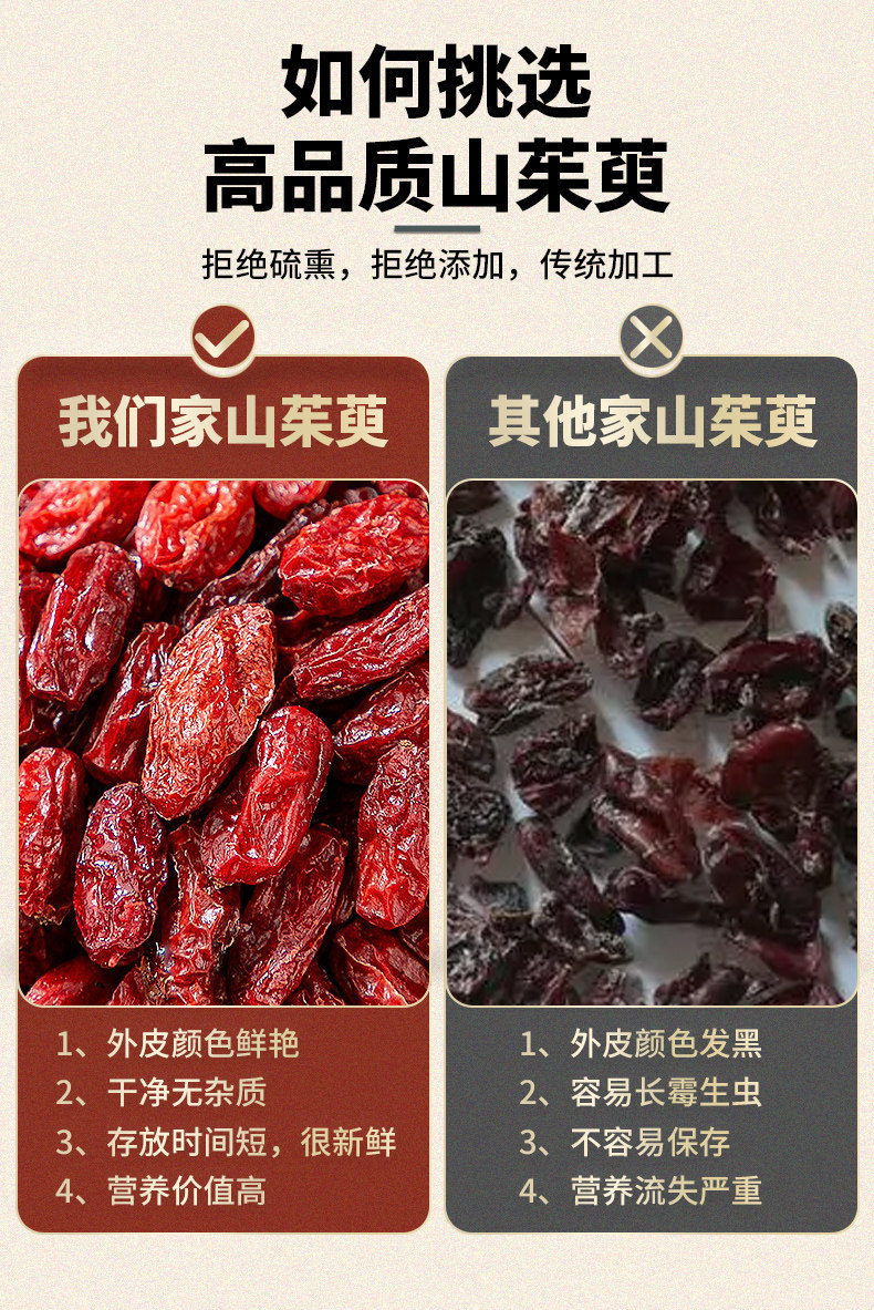 Premium Cornus Fruit Shan Zhu Yu 山茱萸 Dried Asiatic Dogwood Berries for Herbal Tea and Decoction 260g Jar key features