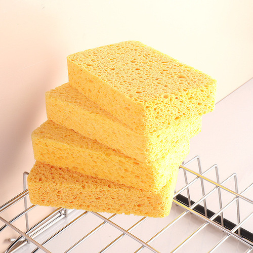 Wood pulp cotton kitchen dish washing sponge scrubber, thick dish washing cloth cleaning pad, scouring pad dish washing cloth, wood pulp sponge block