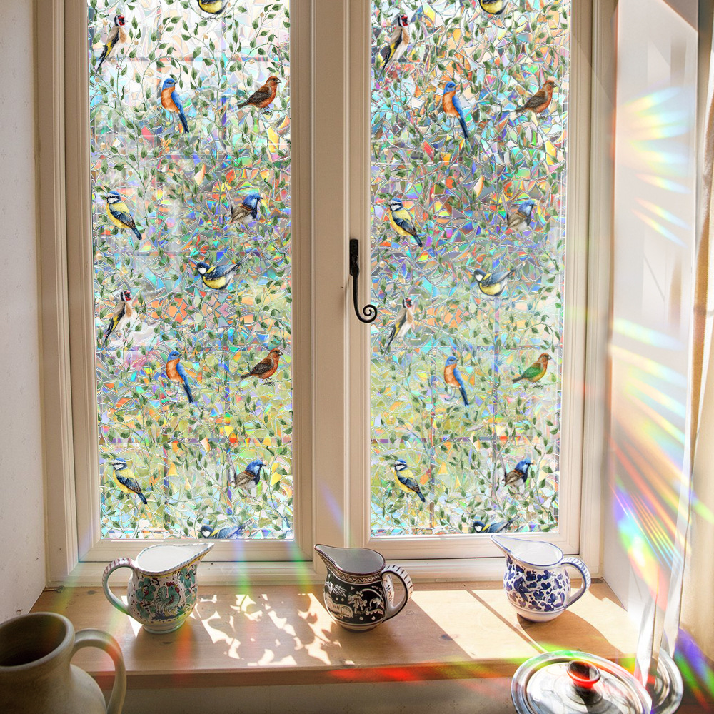 140g Weight Glass paster Home Textiles & Decor Type PVC Material Leaf Pattern Casual, Pastoral Style Casual Pastoral Leaf PVC Glass Paster Wall Art 160