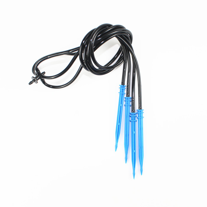 4 flecha curva de garra de cuatro vías flecha de goteo curva + una sola púta árboles frutales en maceta de pared de plantas de riego por goteo conjunto de espada de goteo directo