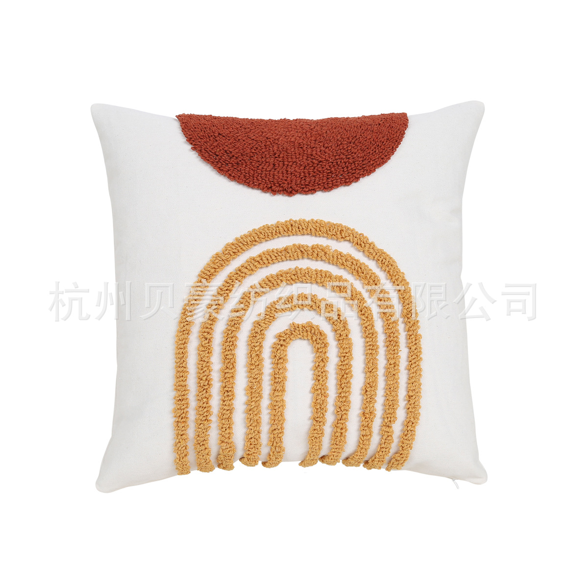 Semicircular bordado círculo geométrico abrazar almohada cubierta moderna simple bordado rayas almohada de la sala de estar dormitorio modelo casa almohada de alojamiento