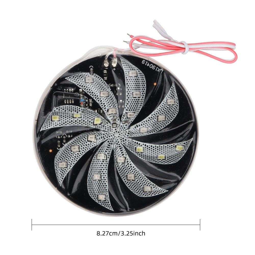 12V High-Brightness Car and Motorcycle Led Round 8cm Fire Wheel Multicolor Light Motorcycle Modification Warning Light Car Light