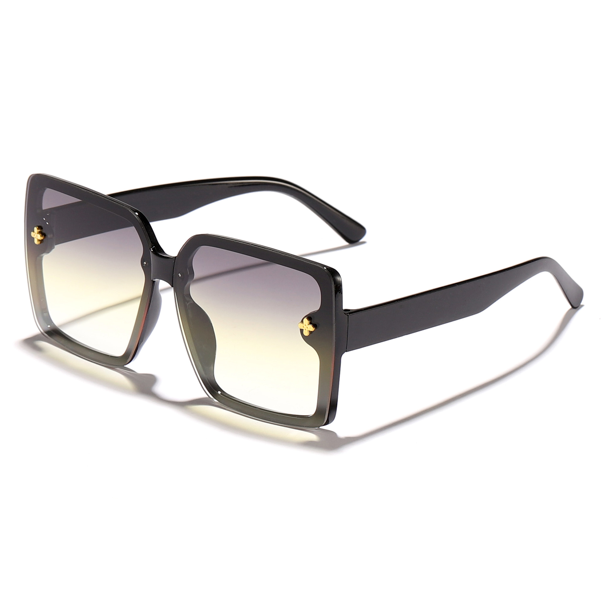 2024 Cross-border Europa y Estados Unidos nuevas gafas de sol pequeñas con cara de marco, gafas de sol de sombra al aire libre de película de PC de sentido avanzado, fotografía callejera personalizada