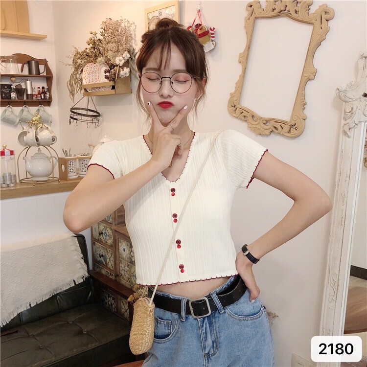 2022 New Summer Collarbone Design Short Shirt Slim Fit Short-Sleeved Knitwear Ice Silk T-Shirt for Women