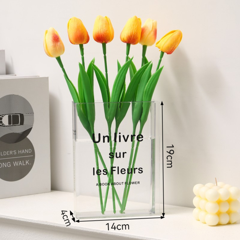 Imitation Book Acrylic Vase Simple Art Niche Home Decoration Dining Table Vase Hydroponic Room Plant Vase