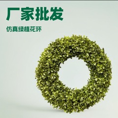 跨境亚马逊仿真绿植藤圈花环 花生叶花圈 圣诞节装饰布置厂家批发