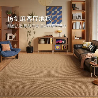 包豪斯仿剑麻地毯客厅沙发可机洗地毯中古风家用卧室房间防滑地毯