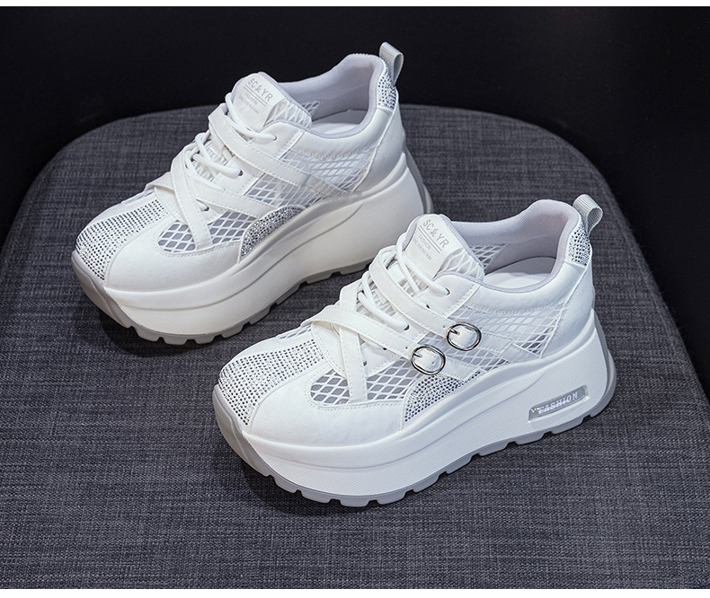Giày sneaker nữ đế dày phong cách Hàn Quốc, gót 8 cm, form cổ điển — Vàng 5072, Be 5072 chi tiết 21