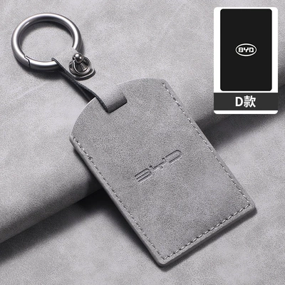 Car key bag, Byd Retro Key Cover Dolphin - byd-small-card-grey-set-ring-buckle
