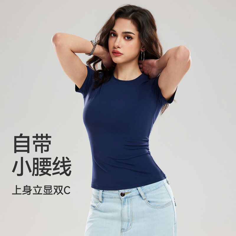Summer slim-fit short-sleeve sports T-shirt for women, suitable for outdoor running, training, fitness, quick-dry yoga top Summer slim-fit short-sleeve sports T-shirt for women, suitable for outdoor running, training, fitness, quick-dry yoga top