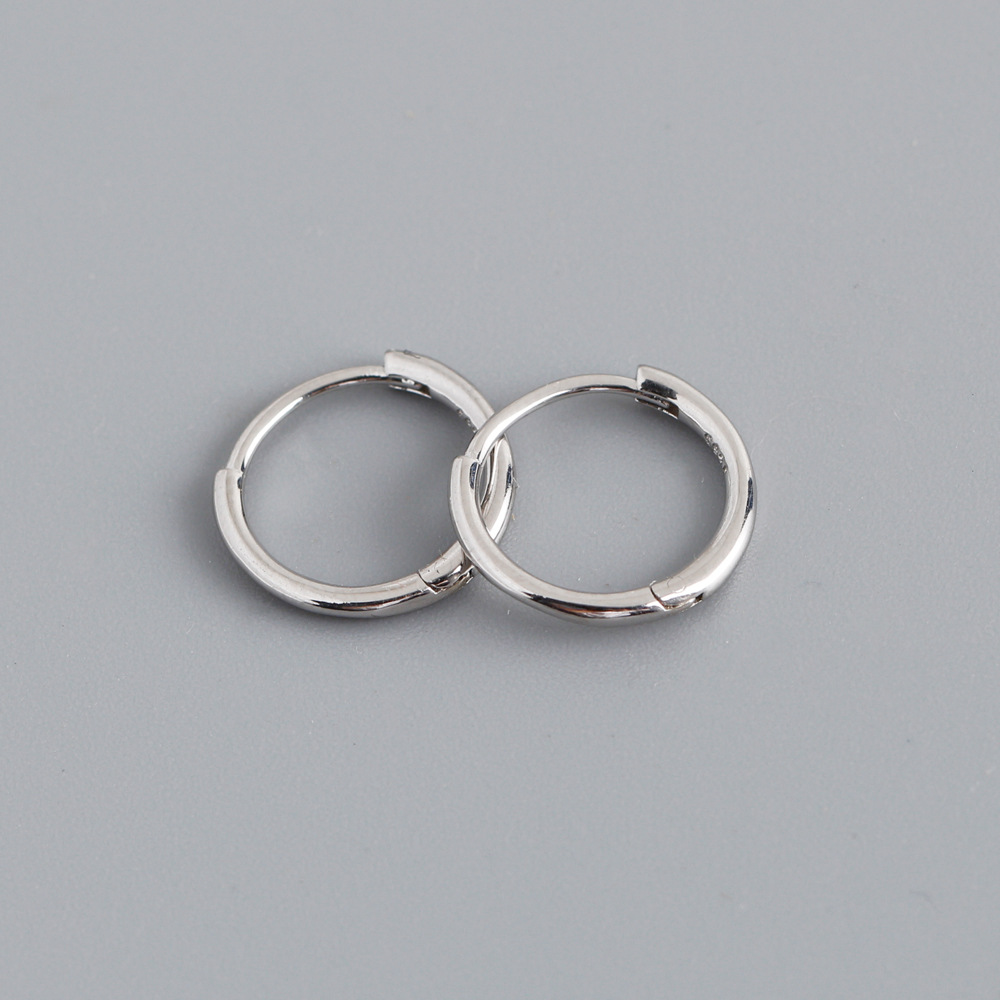 Simple Style Circle Sterling Silver Plating Hoop Earrings 1 Pair