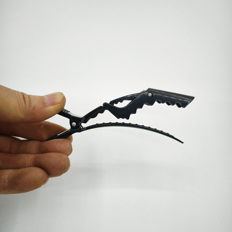 Pince crocodile noire en plastique de style coréen, outil spécial coiffeur pour coloration et permanente, pince bec de canard_voghion.com