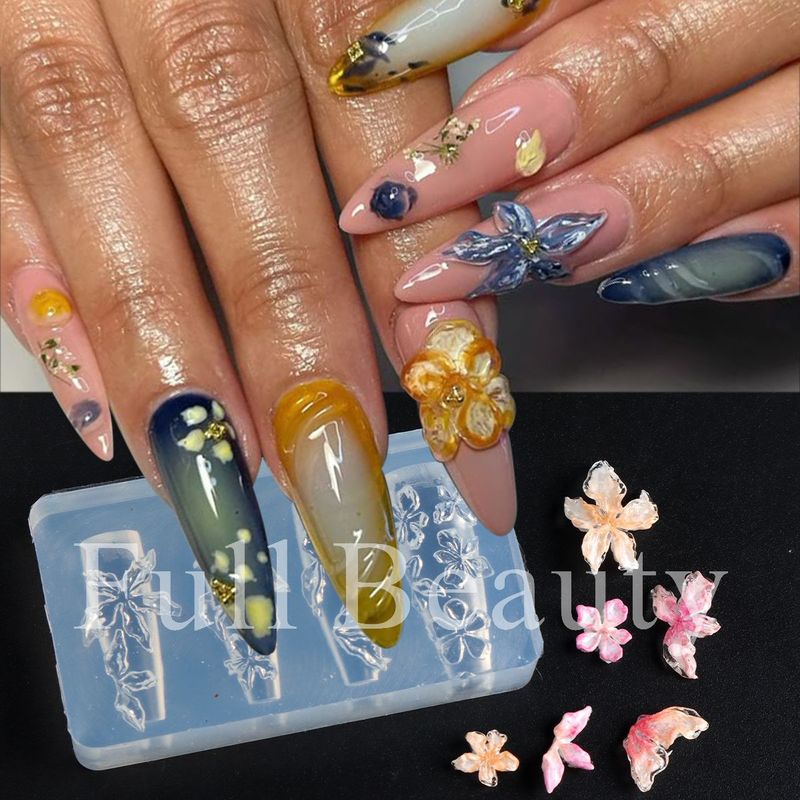 フルビューティークロスボーダー新しいネイルアートシリコーン型花びら氷透明花彫刻型マニキュアツール|undefined