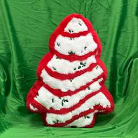 跨境 little debbie christmas tree cakes 圣诞树蛋糕毛绒抱枕