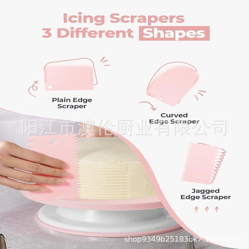 Juego de Turntable para Decoración de Pasteles Set de 158 Piezas de Acero Inoxidable y Silicona image 4