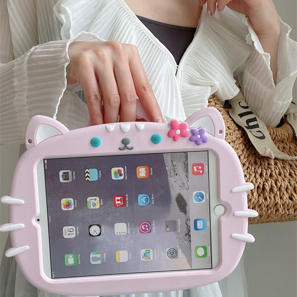 360 Rotating Flower Cat for Apple ipad5/10.9/10.2 Huawei v7SE Samsung A9T295 Glory V8