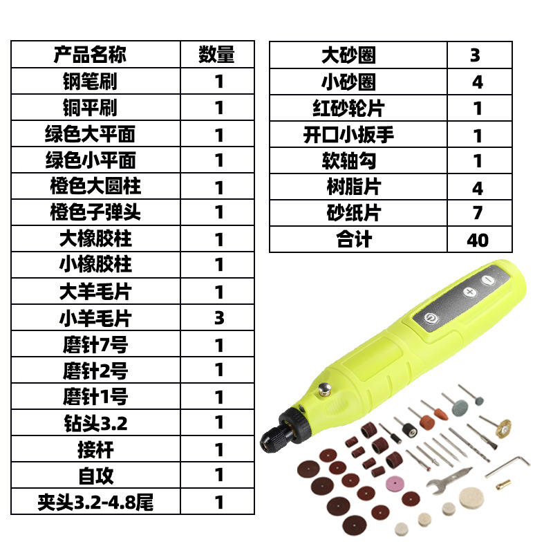 Set verde de 40 piezas