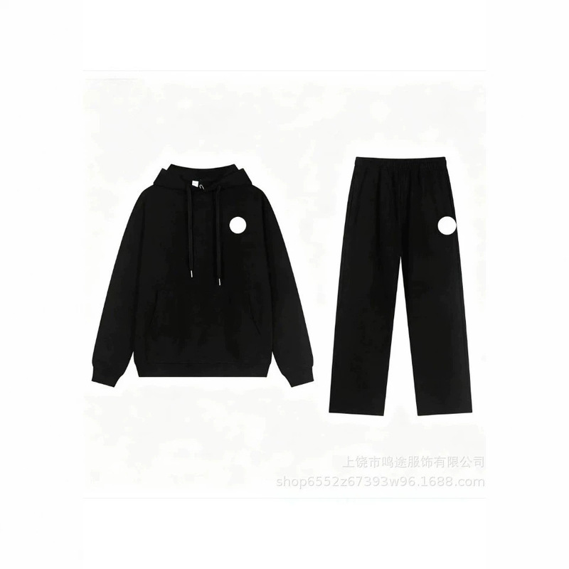 2026 Cross-Border Hot-Selling Set: Half-Zip Straight-Leg Pants, Sports Casual Hooded Sweatshirt, Zip-Up Jacket, Crew Neck Top, Trendy