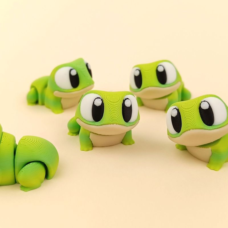 国境を越えた人気のTEMU3Dプリントのかわいい大きな目のカエル全身関節可動シミュレーションペットモデルおもちゃ|undefined