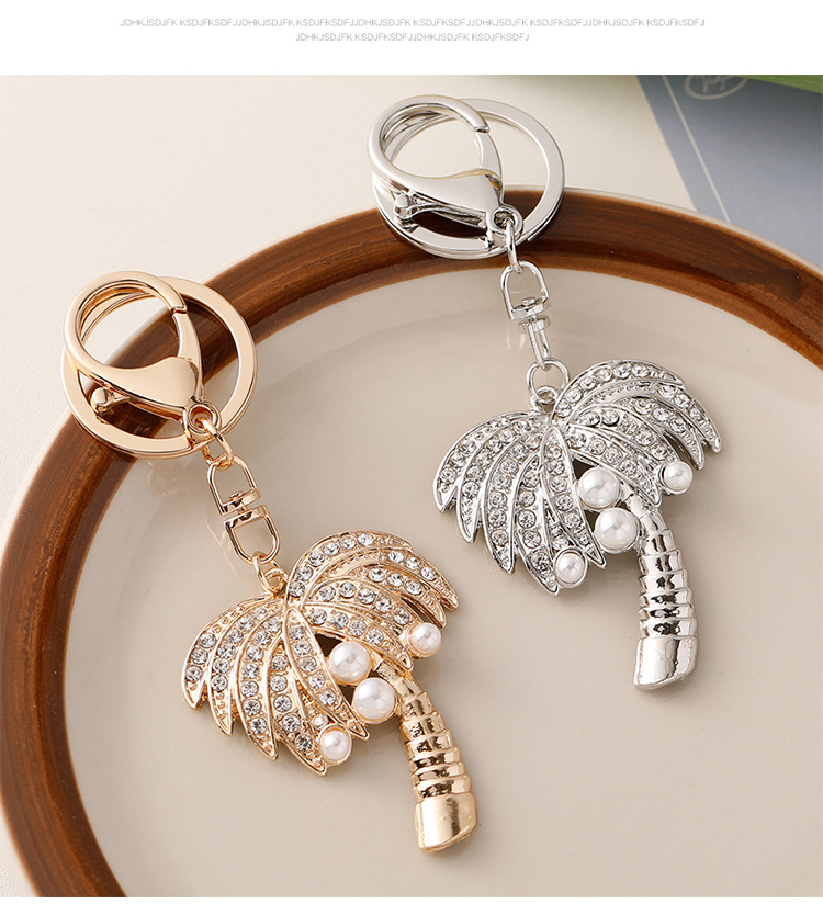Modern Style Alloy Coconut Tree Unisex Bag Pendant Keychain display picture 6