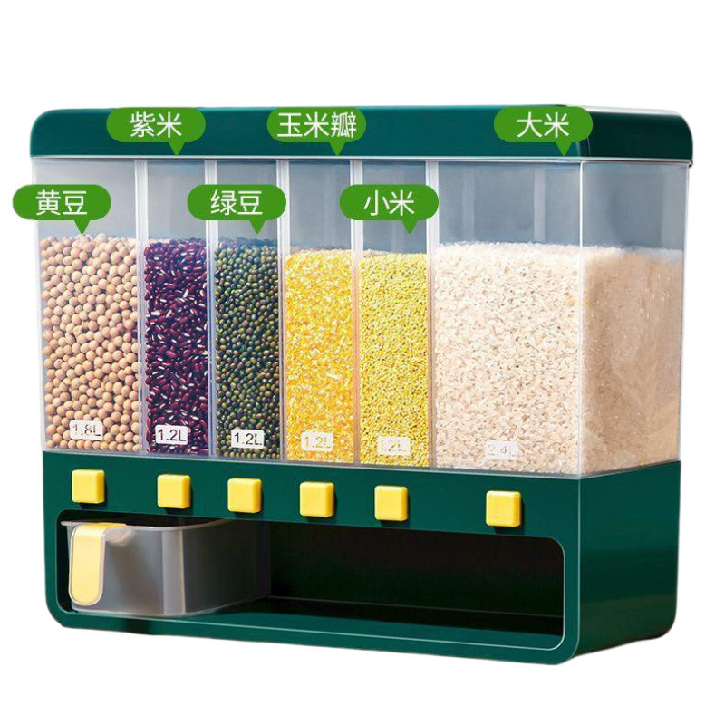 barril de arroz dividido grama casero para granos envasados caja de almacenamiento de arroz casero a prueba de insectos a prueba de humedad sellado tanque de arroz barril de arroz