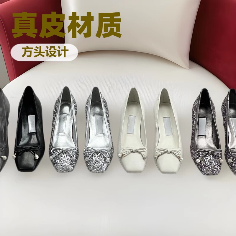 Trading company orders! Incoming level! Refined and Comfortable Sweet Bow Square Heels Mary Jane Shoes
