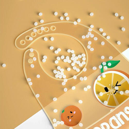 Baby Summer Silicone Bib Waterproof Washable Napkin Snack Bowl Bib for Infants and Toddlers with Fruit Design Spit Cup