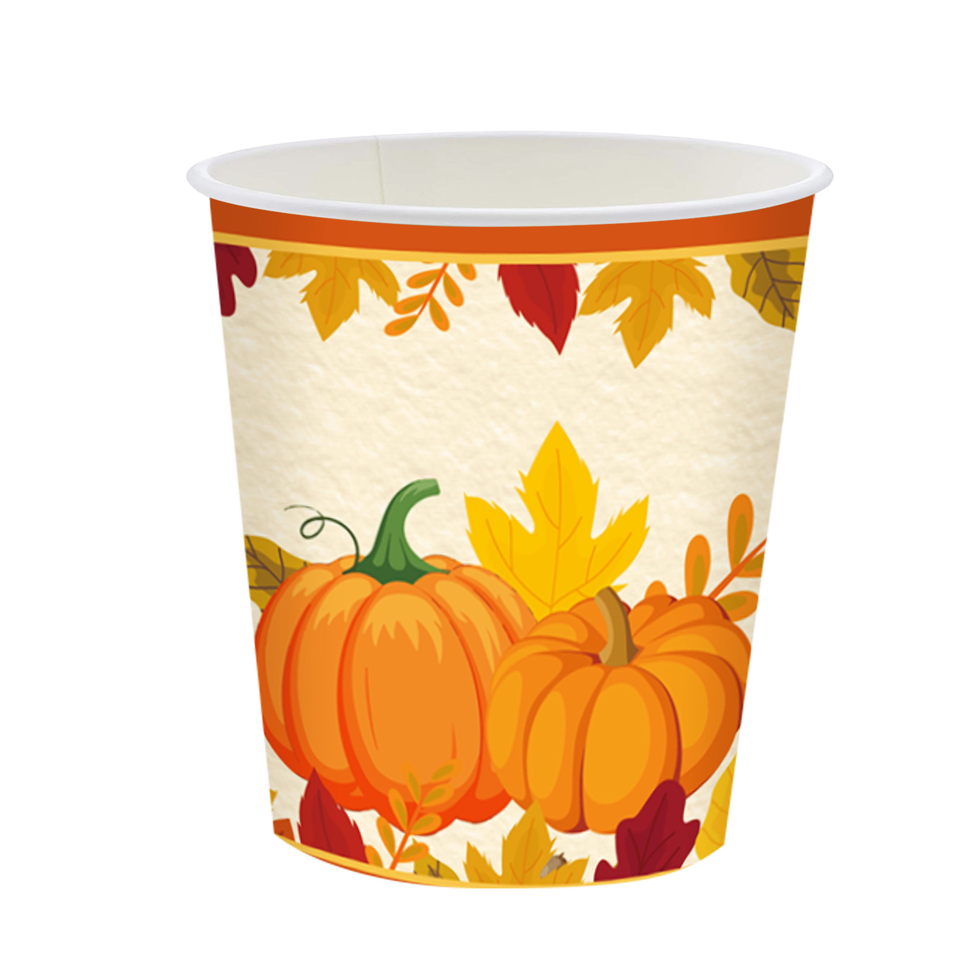 Juego de Platos Desechables de Papel con Temática de Calabaza y Hoja de Arce para Fiestas Familiares, Festival de la Cosecha Transfronterizo