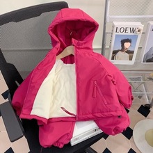 女童套装秋冬装2025新款洋气女宝宝加绒冲锋衣两件套儿童衣服冬季