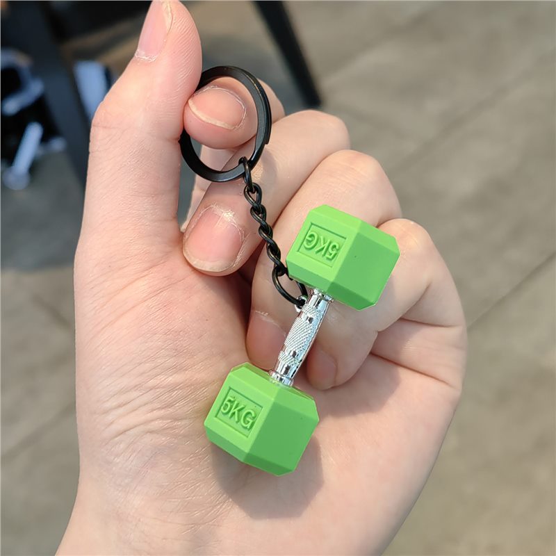 Llavero de fitness barra colgante deportivo creativo mancuerna mochila escolar periférica deportes taza de agua colgante regalo para hombres y mujeres