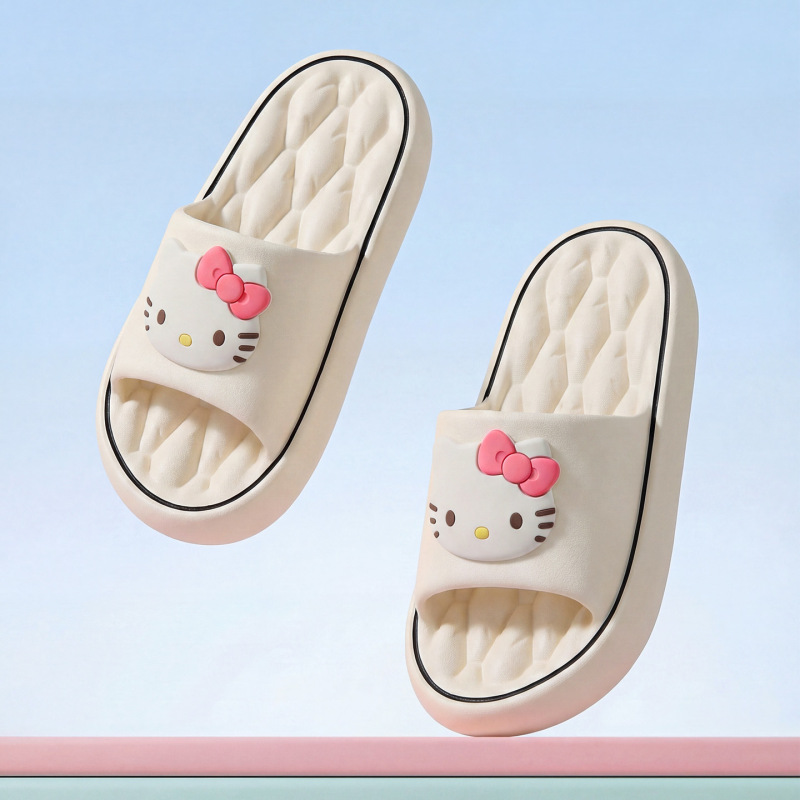 KT cat cartoon slippers for women, summer indoor home use, EVA soft sole, comfortable to walk on, non-slip bathroom sandals for men, wholesale KT cat cartoon slippers for women, summer indoor home use, EVA soft sole, comfortable to walk on, non-slip bathroom sandals for men, wholesale