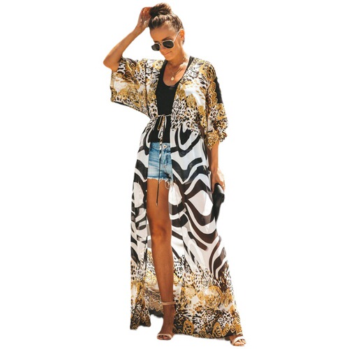 European and American new women's clothing summer poster vacation beach clothes blouse shawl sunscreen clothes