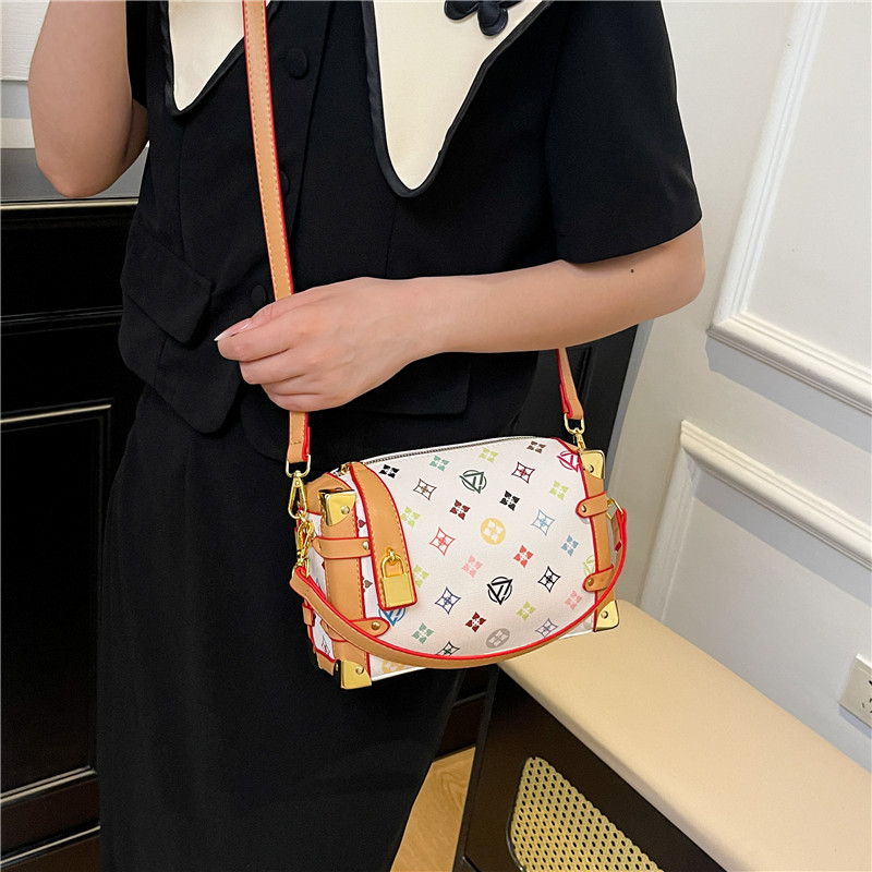 Bolso de textura transfronteriza 2025 verano nuevo bolso femenino diseño de nicho bolso de hombro bolso de mensajero de color de contraste retro marea