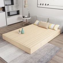 榻榻米床架實木硬板雙人床排骨架落地鋪床日式矮床貼地台子無床頭