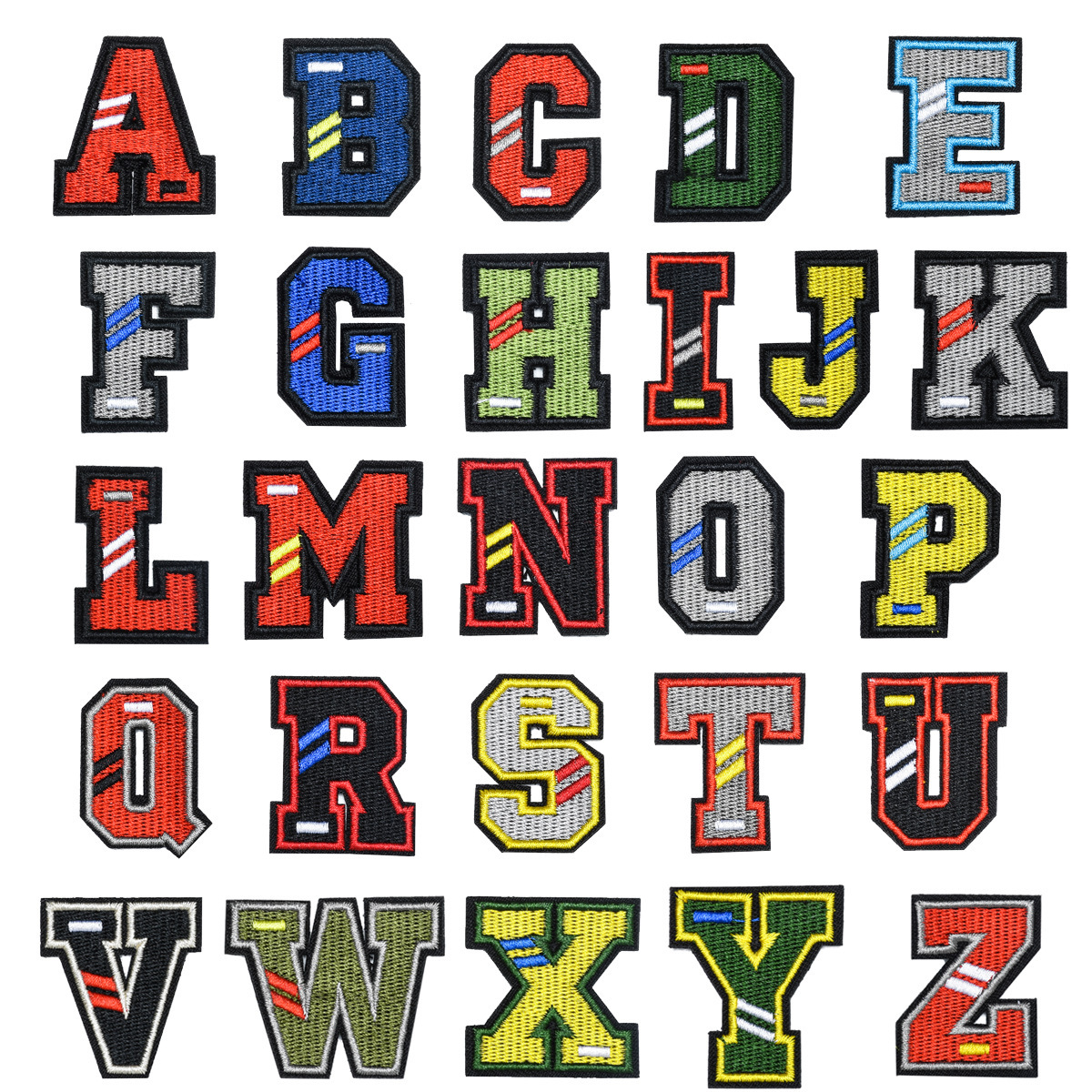 厂家供应 26英文大写字母刺绣魔术贴DIY个性帽子衣服装饰布贴徽章