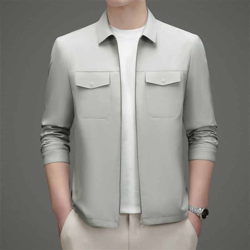 High-end design casual jacket, light luxury fashion, simple workwear coat for young and middle-aged men, versatile with a turn-down collar, men's autumn wear High-end design casual jacket, light luxury fashion, simple workwear coat for young and middle-aged men, versatile with a turn-down collar, men's autumn wear