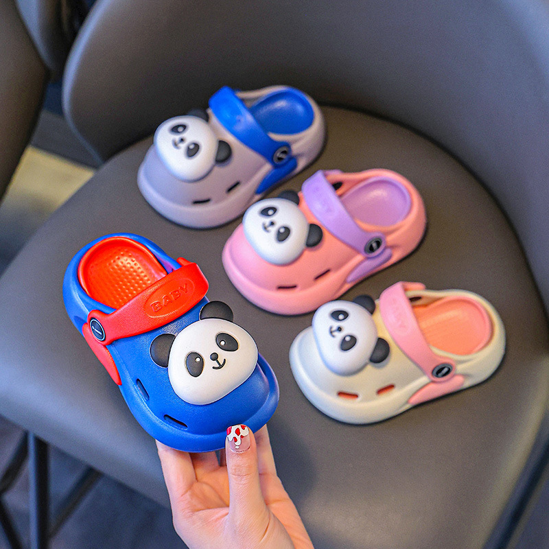 Zapatos para niños, sandalias para niños, bebés de verano, nuevos niños, zapatillas de animación antideslizantes para niños, zapatillas de panda para niños
