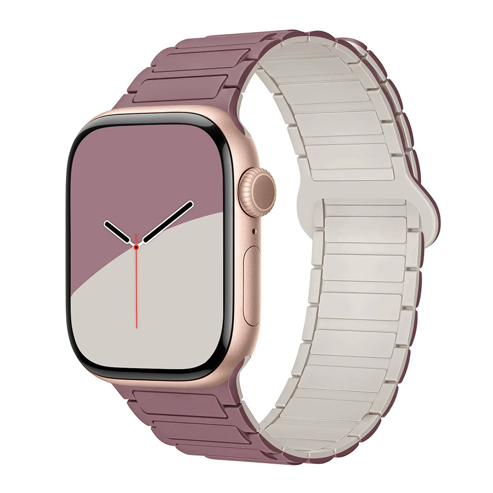 Подходит для Apple Watch1-11 поколения/Ultra3/SE3 второго поколения три бусины силиконовый магнитный ремешок
