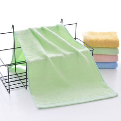 4條竹纖維純色寶寶洗臉成人兒童毛巾柔軟吸水擦汗潔面巾比純棉好