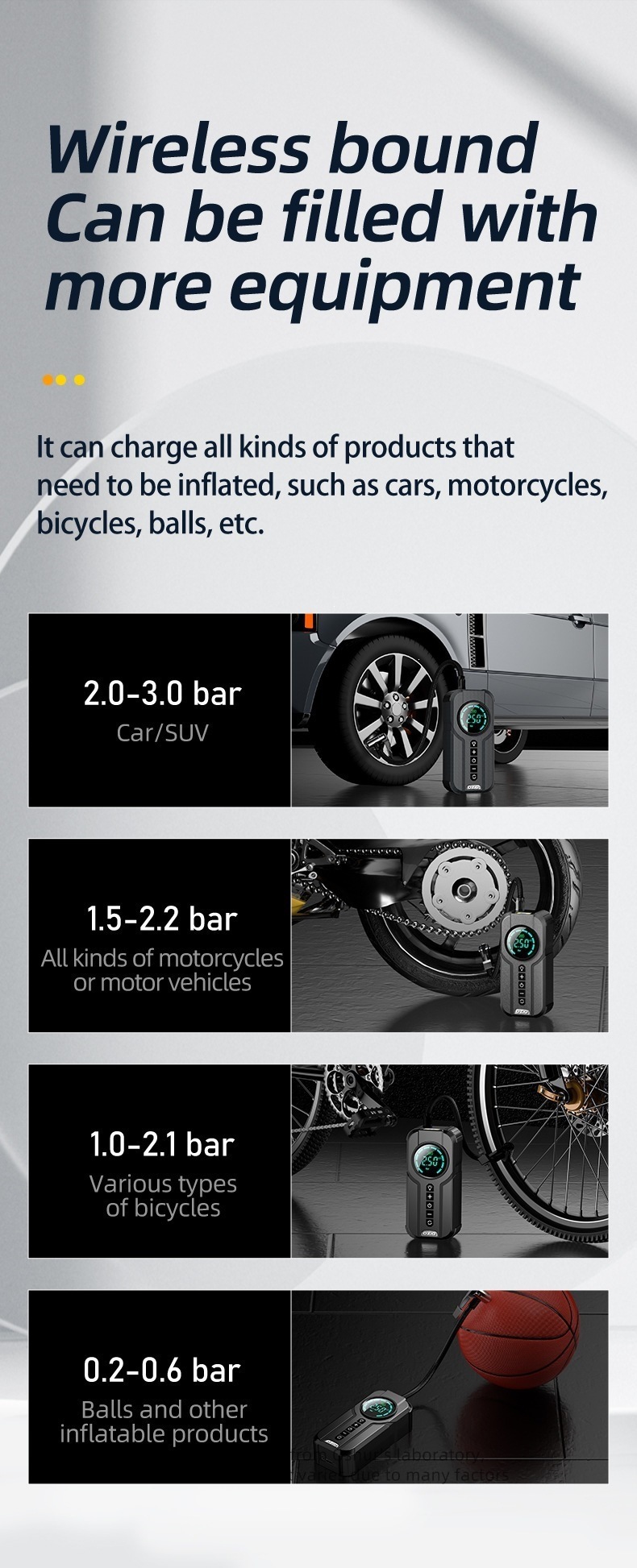 Car Air Pump Wireless Portable Car Power Bank Tire Inflator Jump Starter Emergency Power Supply Cross-Border