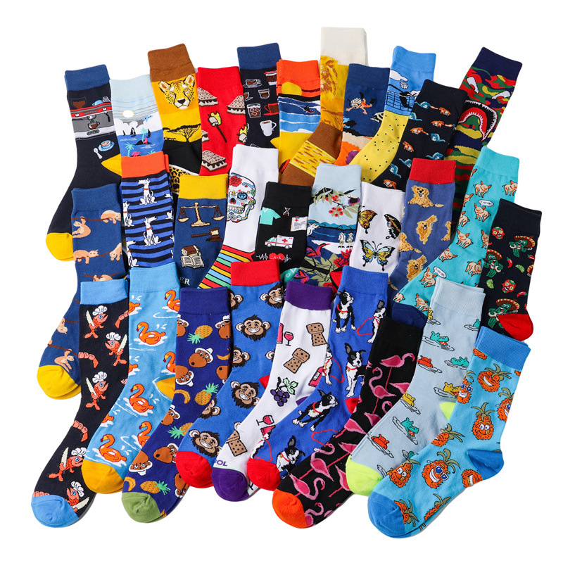60g Weight Socks Classification Socks Lingerie Type Cotton Fabric Type Halloween Cute Unisex Animal Skull Cotton Crew Socks A Pair