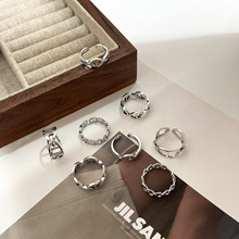 银瑞泰925纯银猪鼻子开口戒指女ins潮百搭韩国轻奢个性高级感指环