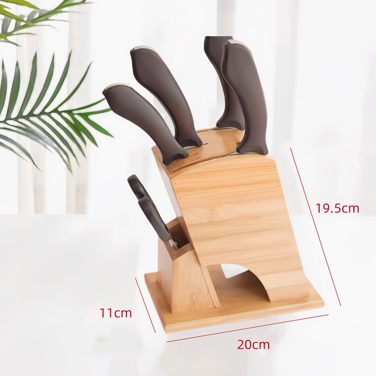 NAN Bamboo cuchillo de mesa de cocina cuchillo de verduras casero palillos jaula cuchillo de almacenamiento rack multifuncional cuchillo de inserción rack