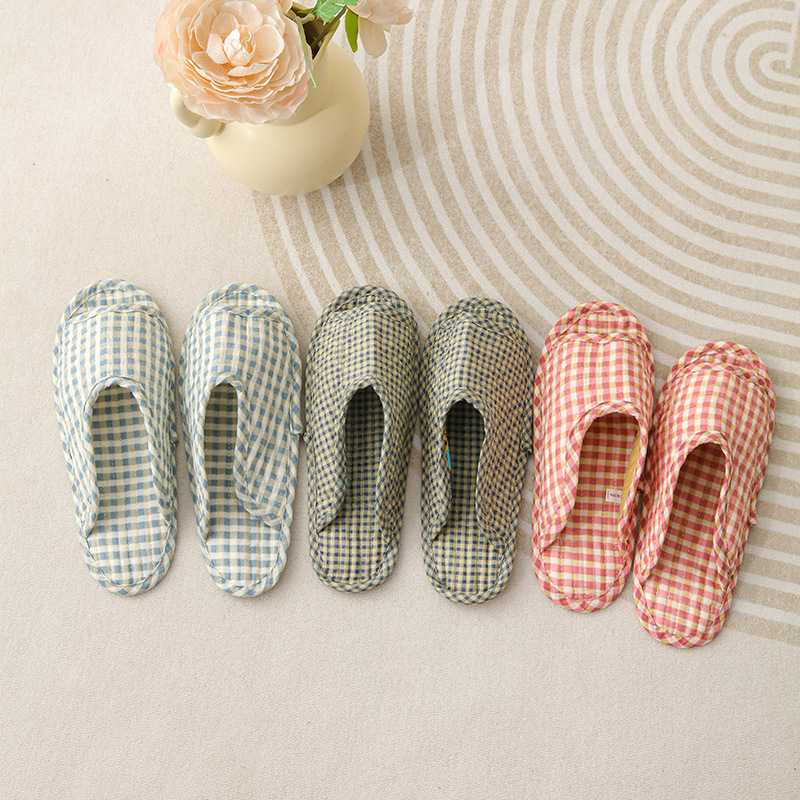 Korean Style Fabric Slippers Wooden Floor Silent Home Indoor Confinement Shoes Soft Sole Women's Cotton Quilted New Wholesale