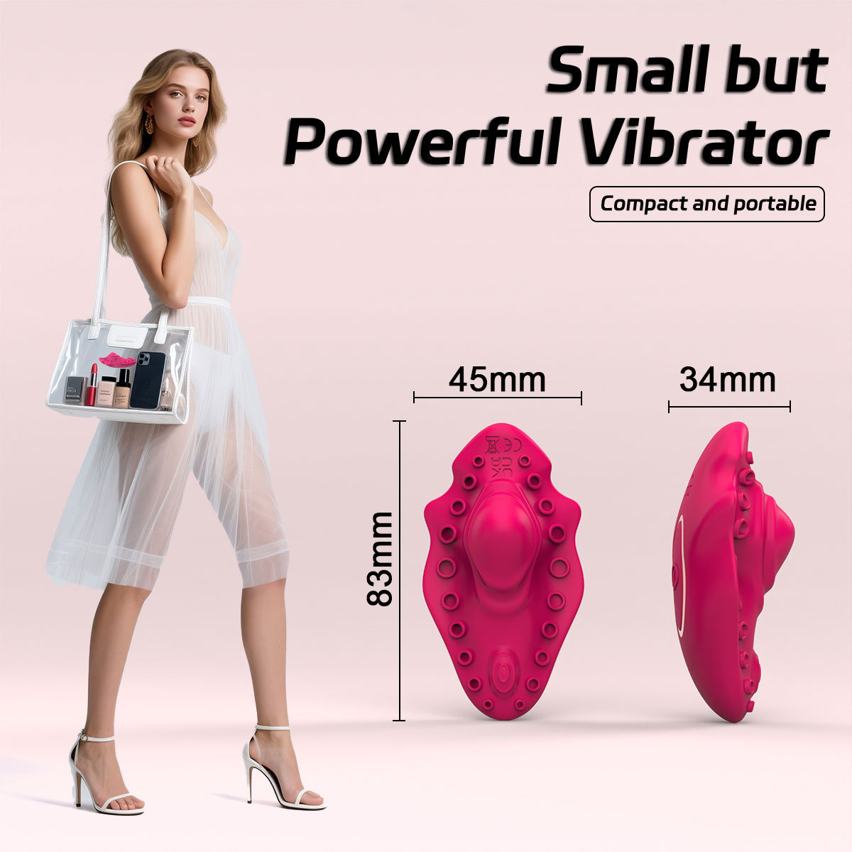 App-Controlled Wearable Clitoral Vibrator with Remote and Suction Cup, Purple — detail image 6
