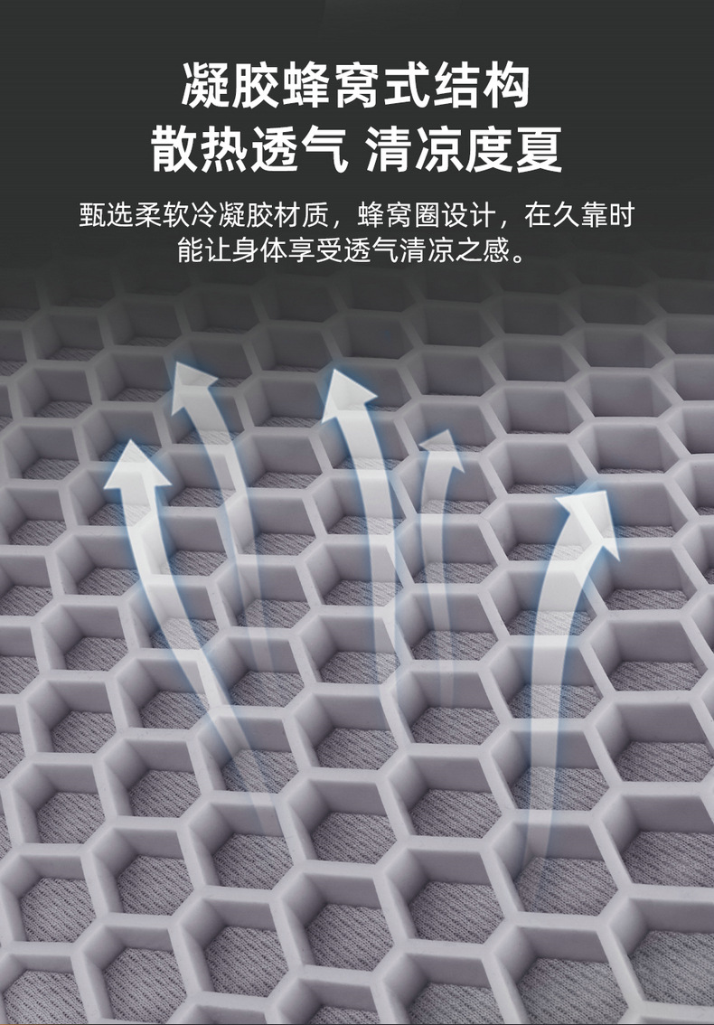 Zhongheng's Newly Upgraded Summer Honeycomb Breathable Gel Lumbar Support Car Seat Cushion