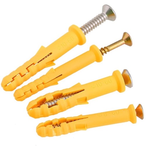 Combination of Yellow Croaker Nylon Plastic Expansion Screws, Stainless Steel Expansion Bolts, and Expansion Nails with diameters of M6/M8/M10