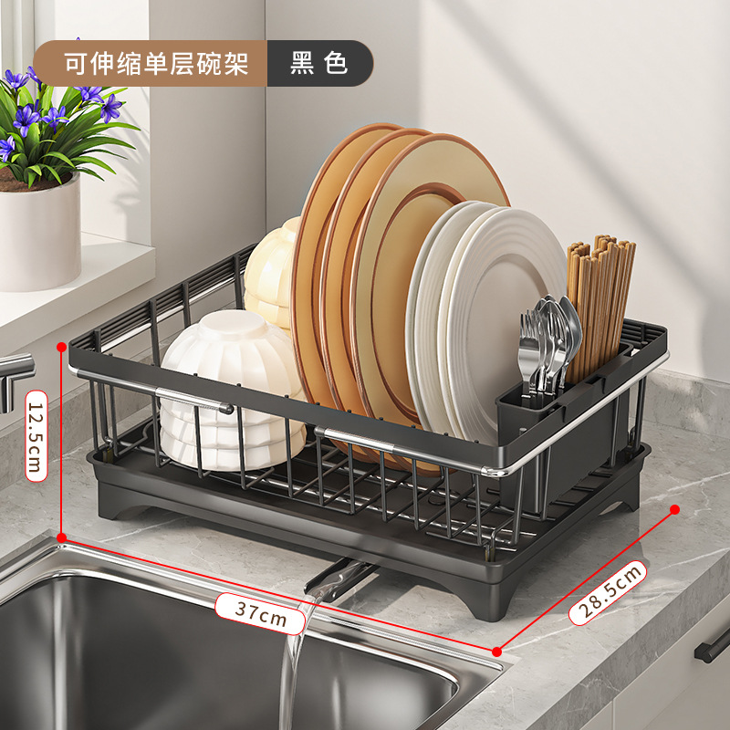 Tazón de cocina y estante de almacenamiento de platos fregadero y palillos tazón y estante de almacenamiento de platos Mesa doméstica estante de drenaje multifuncional estante de tazón de filtro de agua